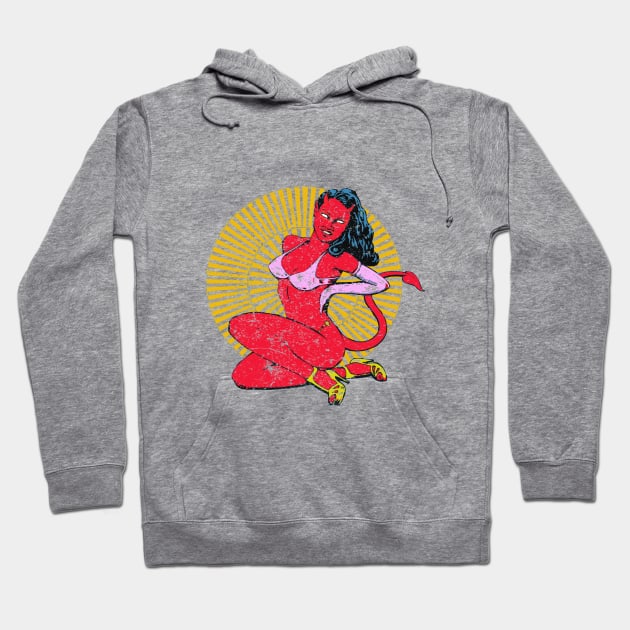 Devil Girl (Vintage Print) Hoodie by giftgasdjinn